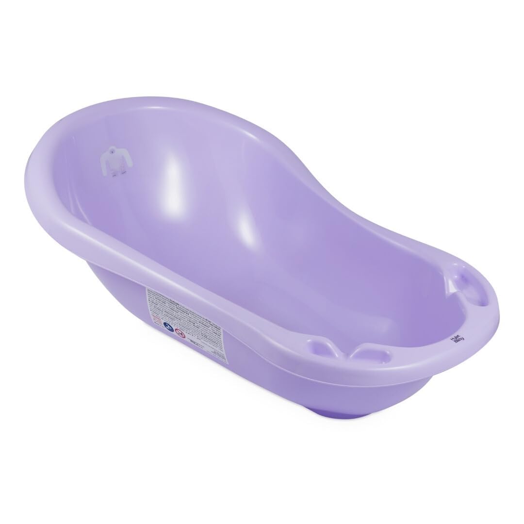 Hylat Baby Yeti Lila Babywanne mit Gestell und Badewannenstöpsel - TÜV Rheinland zertifiziert - Stabil und Bequem, Ideal für Neugeborene und Babys bis zu 12 Monaten - Lite-Kollektion Kinder Baden