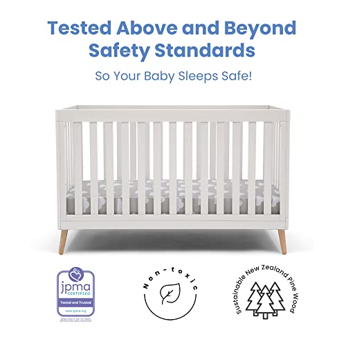 Delta Children Essex 4-In-1 Convertible Baby Crib, Bianca White With Natural Legs #TOP4