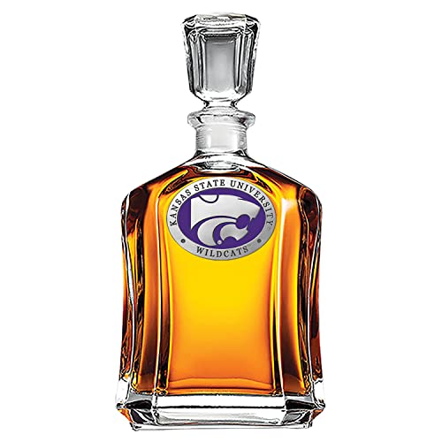 Heritage Pewter Kansas State University Capitol Decanter | 24 OZ Whiskey Decanter for Liquor with Airtight Stopper | Expertly Crafted Pewter Glass