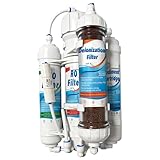 DYLSDFQ 4 Stage Reverse Osmosis/Deionization Water Fliter System, 50 GPD Tankless Reverse Osmosis Water Filtration System for Aquarium with DI Water Filter