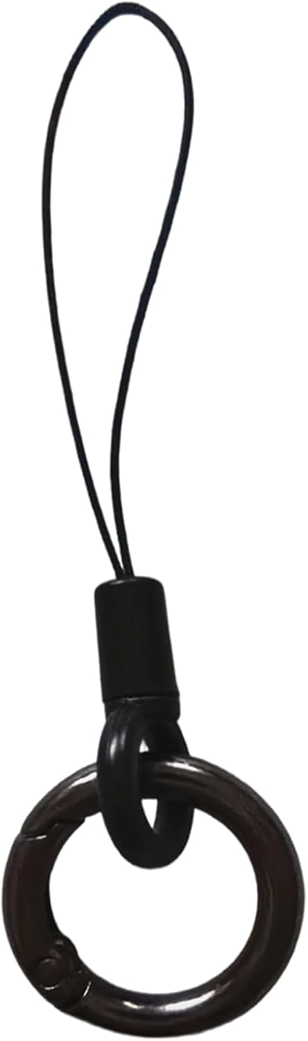Zinc Alloy Mobile Phone Ring Strap, Silver | Movable Buckle, Hanging Rope for Keys, USB Flash Drive Pendant Accessory