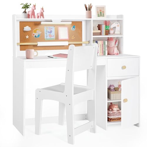 Frogprin Kids Desk & Chair Set with Storage