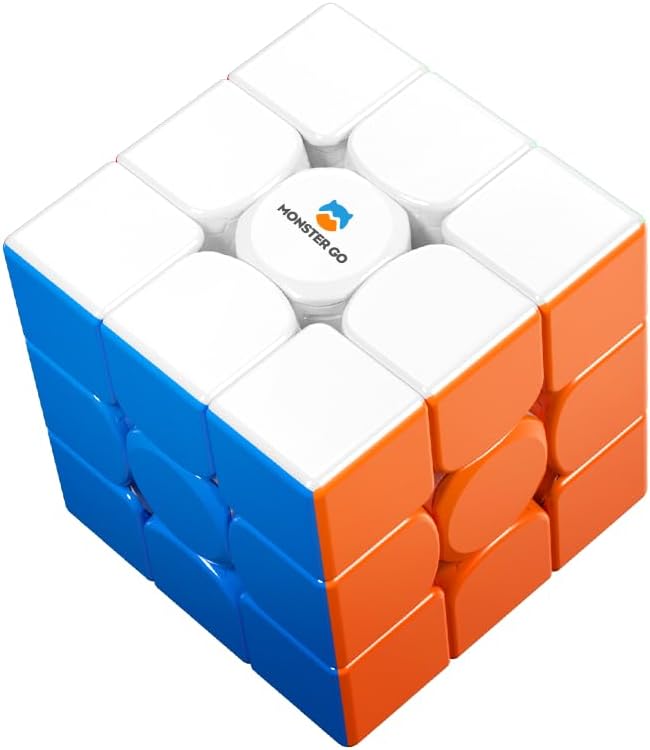 Cubuzzle Monster Go by Gan MG3 3x3 Magnetic Stickerless Cube, Trainer Cube, Rubik's Cube, Magic Cube, Screen free Brain Teaser Game Puzzle, Mental Fitness Toy, IQ Puzzle, Travel Toys, Kids Gift