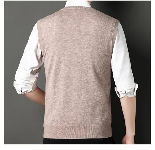 Men's Wool Sweater Vest Autumn Casual V-Neck Sleeveless Sweater Knitted Pullover Vest2