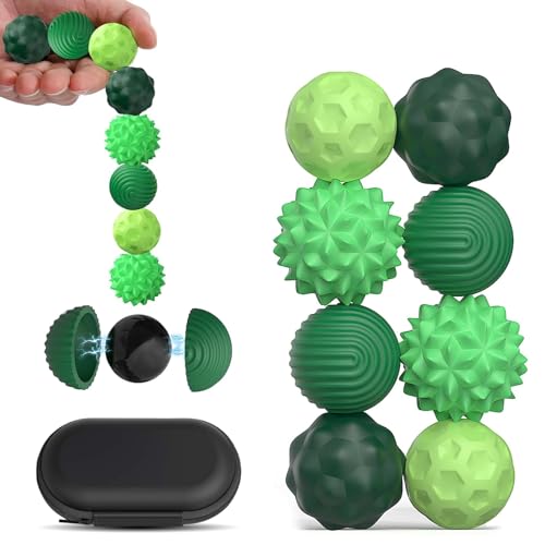 8 Pcs Bolas Magnéticas Anti-Estrés,Dancepandas Juguetes Sensoriales,Pelotas MagnéTicas De Silicona,Bolas de Acupresión,Juguetes para Fidget,para Adultos y Adolescentes