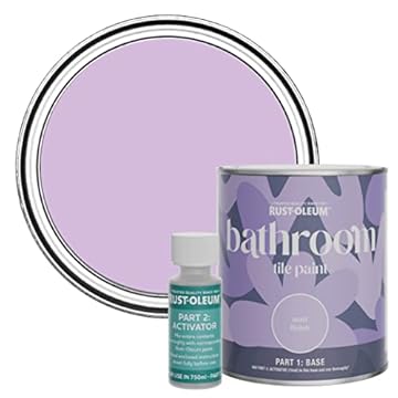 Rust-Oleum Purple Water-Resistant Bathroom Tile Paint in Matt Finish - Violet Macaroon 750ml