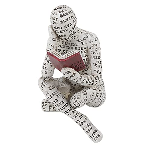 KIMISS Resin Reading Woman Figurine - Innovative Lady Reading Decor for Bookshelf Home & Decoration