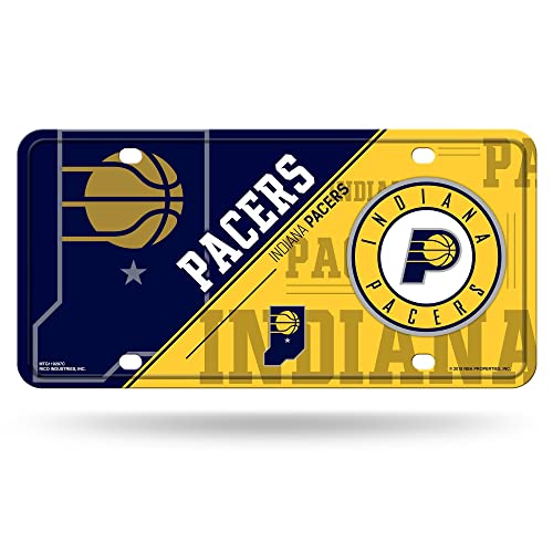 Rico Industries NBA Indiana Pacers Split Metal Auto Tag 8.5" x 11" - Great for Truck/Car/SUV