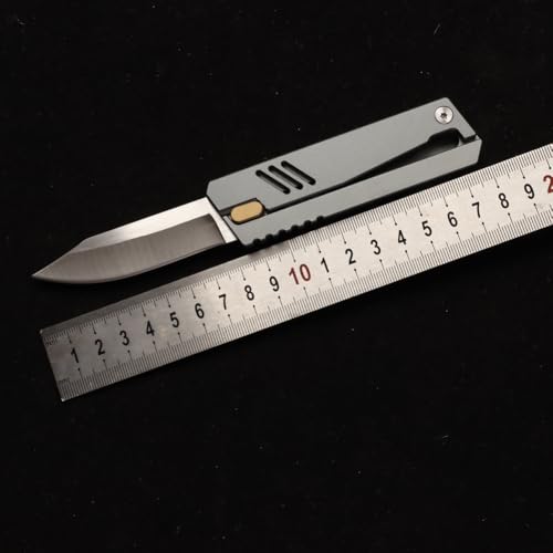 MASALONG Survival Camping D2 Folding Knife, Outdoor EDC Tactical Knife knife (grey) - MASALONG