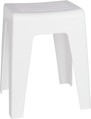 Schlichter Badhocker aus Kunststoff in modernem Design für das Badezimmer