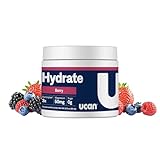 UCAN Hydrate Electrolyte Drink Mix Jar, Berry, No Sugar, Zero Calories,3.15 oz ,30 Servings