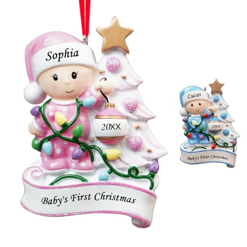 witfox 2024 Personalisierte Weihnachtsanhänger mit Name und Datum -...