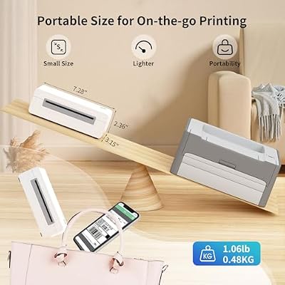 Gloryang Bluetooth Thermal Shipping Label Printer, 4X6 Inkless Label Machine for iOS, Android, Laptop, Wireless Printer for Small Business, Compatible with Amazon, UPS, Shopify, White