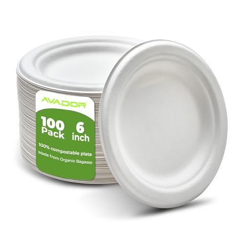 AVADOR® Compostable Tableware 100% Eco-Friendly & Biodegradable Dinnerware Eco-Conscious, Disposable,