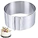1 Piezas Ajustable Redondo Molde para Tarta,Molde para Pasteles en Forma de Redondo,Marco de Horno en Forma de Redondo,Moldes de Horno Desmontables,con diámetro Ajustable de 16 a 30 cm