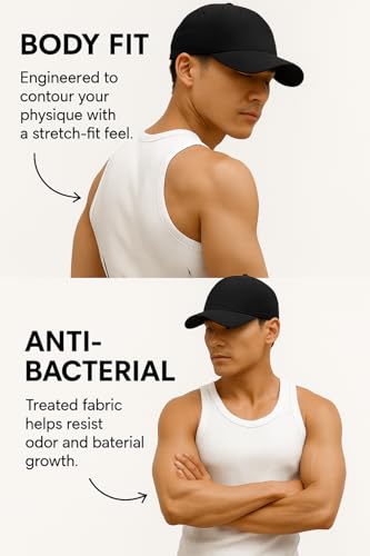 Image of Rockwell Men's Premium Cotton Vest - Sleeveless Gym Undershirt | Breathable, Stretchable & Skin-Friendly Innerwear for Everyday Comfort | 302