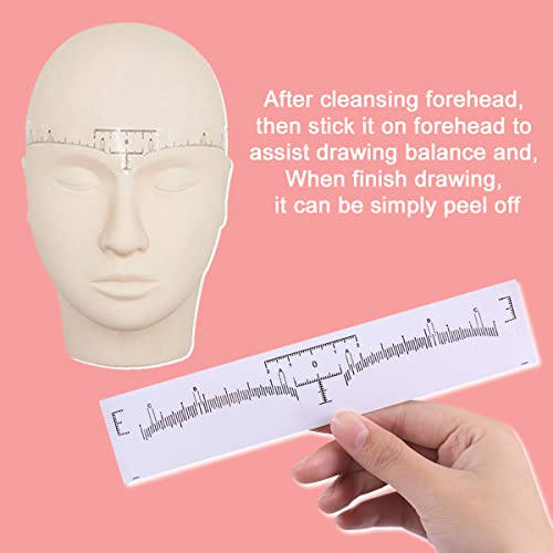 100 Pack Eyebrow Ruler, KINGMAS Disposable Brow Ruler Microblading Adhesive Eyebrow Sticker Stencil Guide Measuring Tool - Thumbnail 2