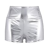 short elastico feminino Estilo elástico de talle alto, diseño boy-cut. Color sólido, ajuste fino, costura agradable