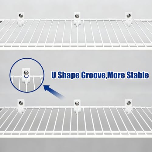 image for LordandLand 12 Pack White Down Wall Clip Closet Shelves Clips Wire She