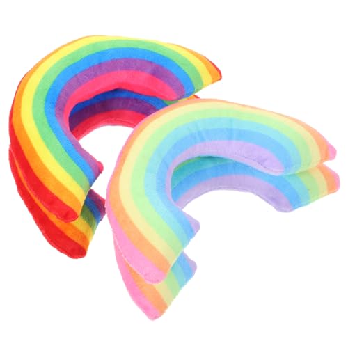 BESPORTBLE 4個 猫のu字枕 おもちゃ 室内猫用の猫枕 ペットネックピロー 子猫ぬいぐるみ枕 猫の首枕 屋内猫枕 快適な猫枕 猫用の小さな枕 首保護枕 ぬいぐるみ猫枕 携帯用猫枕 Pp綿