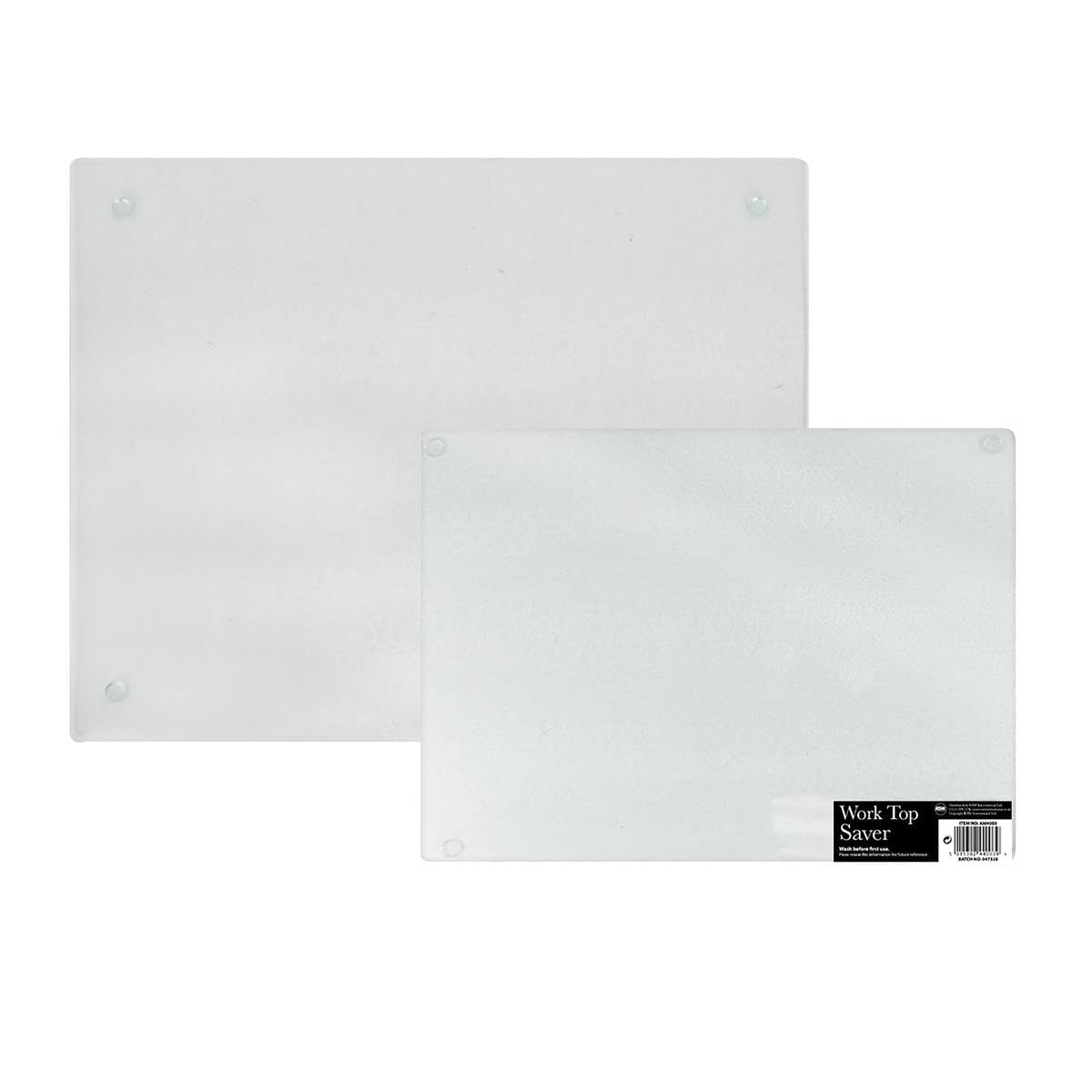 YöL Pack of 2 Tempered Glass Work Top Saver Textured Frosted Glass Non Slip Chopping Board