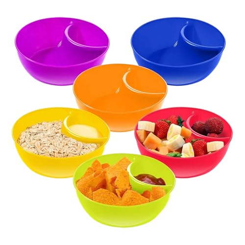 Generisch Cuenco para salsa con chips, recipiente de mezcla dividido de de 6 piezas | Bandeja para servir patatas fritas, salsa, caramelos, nueces, buffet,