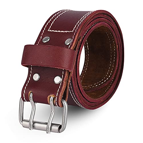 Fueri Leather Tool Belt | Premium Quality Belt Grain Leather Non-Padded Work Belt (Maroon) #TOP6