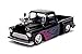 1955 Chevrolet Stepside Pickup Truck with Blower Glossy Black with Flames Just Trucks Series 1/24 Diecast Model Car by Jada 30714