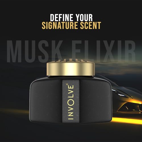 Image of Involve Eminence Musk Elixir Organic Car Perfume with DrivFRESH - Fiber Air Freshener - IEM03 - 45 gm | Car Fresheners | Car Dashboard Decoration Items