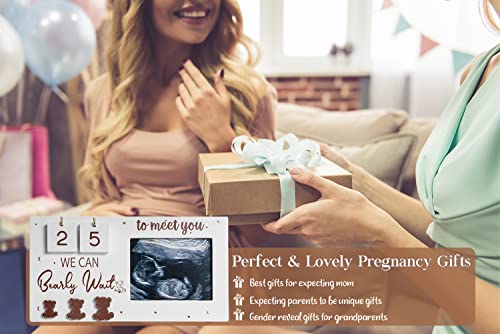 Ultrasound Picture Frame We Can Bearly Wait Baby Shower Decorations Teddy Bear Sonogram Picture Frame With Countdown Weeks, Expecting Parents To Be Unique Gifts Pregnancy Gifts For Gender Reveal Party #TOP3