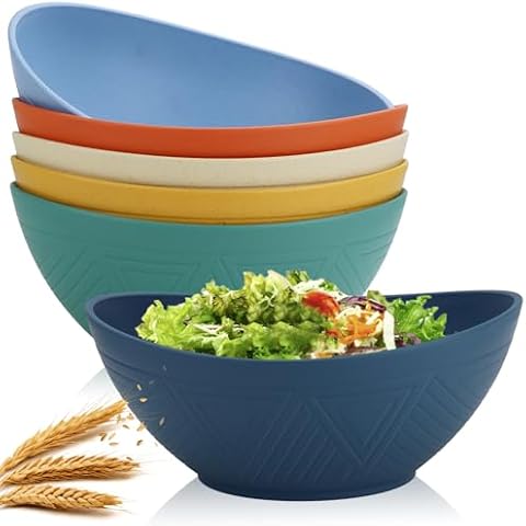 Homienly 60oz Wheat Straw Bowls Set of 6 Cover