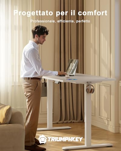 Scrivania Elettrica Regolabile in Altezza, 180 x 80 cm, Grande, 3 Controlli Memoria, Scrivania Regolabile in Altezza, Sistema Anti-collisione, Scrivania per Computer, Struttura Elettrica - Scrivania Gaming - Immagine 1