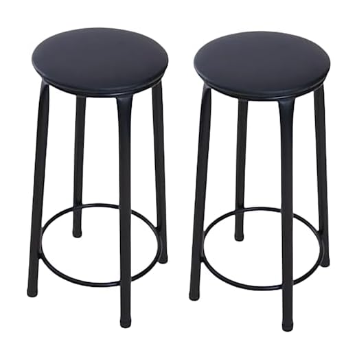 KIT 2 BANCO BANQUETA ALTA SEM ENCOSTO BALCÃO BAR COZINHA AMERICANA (PRETO)