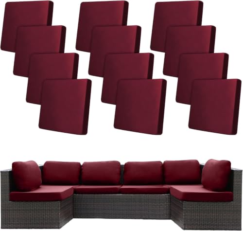 Image of 12 Pcs Outdoor Cushion Covers, Patio Sofa Cushion Covers Replacement