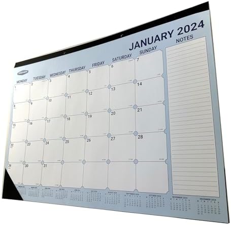 A2 Desk Pad Calendar Yearly Monthly Planner 2024 Cardboard Backed ...