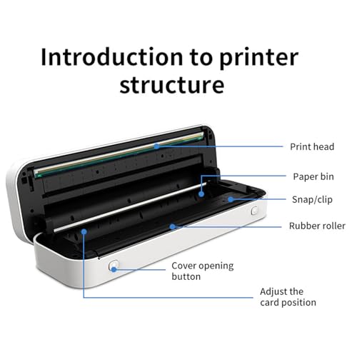 Imprimante portable sans encre A4 thermique 203 DPI mobile iOS Android