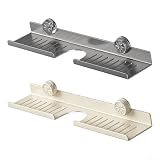 Portasapone resistente in legno di noce e acciaio, progettato per dispenser di sapone, spazzole e bottiglie per la cura della pelle (50 cm grigio)