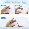 LIQALU Crochet Rings for Finger Crocheting Adjustable Crochet Tension Ring for Finger Crochet Finger Guard Ring Knitting Yarn Tension Ring for Women (9) #2