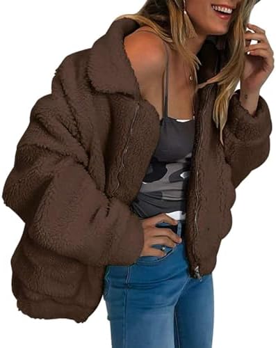PRETTYGARDEN Women's Fashion Winter Coats Sherpa Fleece Faux Fur Shearling Oversized Trendy Jackets Warm Outerwear Clothing