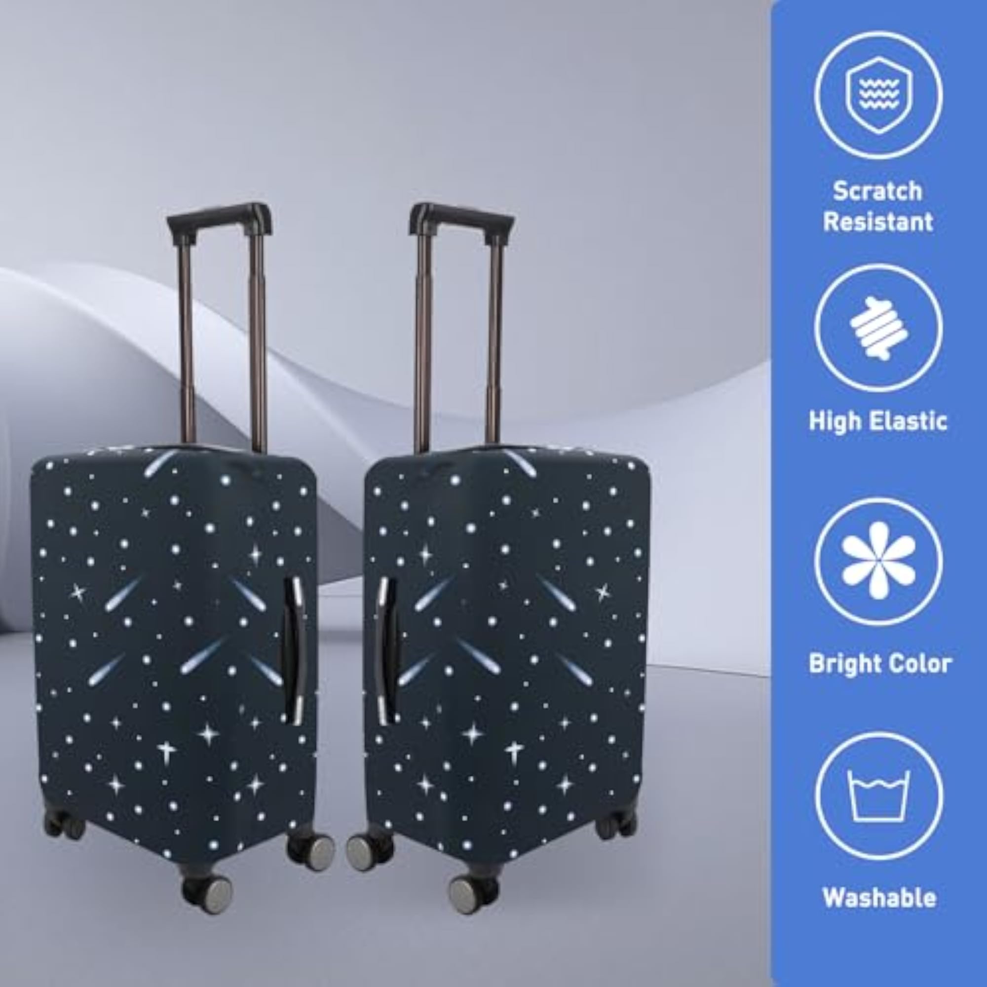 Washable Black Starry Sky Luggage Cover for Suitcase
