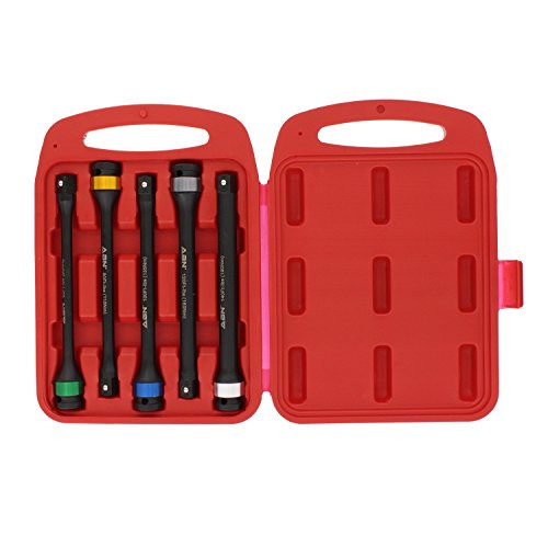 Abn 1/2In Drive 8In Long Color-Coded Torque Limiting Socket Extension Bar 5Pc Tool Kit 65-140 Ft/Lb Set #TOP4