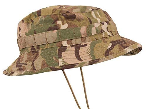 Zip Zap Zooom British Army Military Jungle Boonie Sun Bush Hat Bucket Baseball Cap Visor BTP Camo (XL - 60 /61cm)