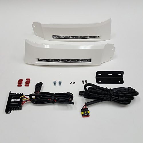 LEDIN For 2007-2013 Toyota Tundra Sequoia Front Bumper Filler Panel LED DRL Fog Lights with Bezel Wire Harness