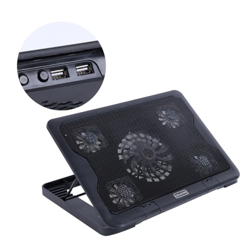 Base para laptop con 5 ventiladores y ángulo ajustable miniatura 5