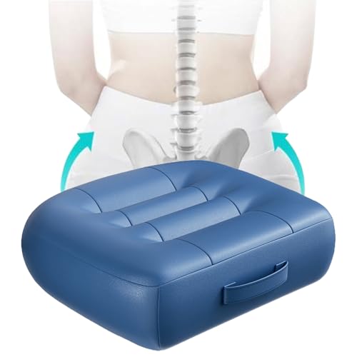 DZYKXKL Adult Booster Seat for Car/Portable Booster Seat for Driver/Breathable Non-Slip Seat Cushions with Practical Handle for The Car, Office, Wheelchair, Broader Vision, 17.7"x15.7"x4.7"（Blue）