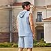 Uni Clau Men's Short Sleeve Tracksuit Summer Hooded Tanks Tops Sweatsuit Two Piece Casual Sports Shorts Set