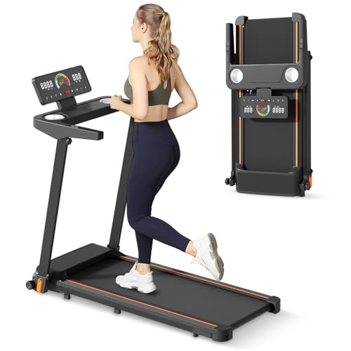 Cinta de correr para el hogar, ruta de senderismo, 1-12 km/h, cintas de correr plegables, cintas de correr eléctricas con motor eléctrico silencioso de 3,0 CV, banda de rodadura ancha de 40 cm