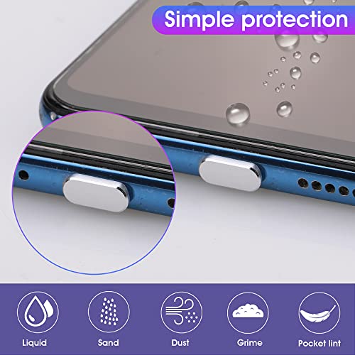 Cobee Zestaw wtyczek przeciwpyłowych USB C, 6 szt., wtyczki portu typu C, osłony przeciwpyłowe, nakładki na port ładowania, osłony portów USB C, ochrona typu C, metalowy ochronnik przeciwpyłowy do