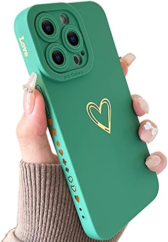 SmoBea Compatible with iphone X/Xs Case, Cute Gold Heart Pattern Phone Case for Women Girls With Side Small Love Pattern Silicone Protective Shockproof Phone Case (Red)