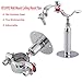 RITUIPIO 2PCS wall Mount Ceiling Mount Pipe 304 Stainless Steel Pipe Supports Pipe Standoff Adjustable Height 30-60mm（1.18